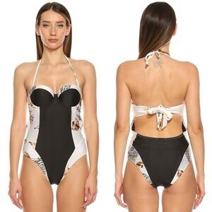 🆕 WE ARE HANDSOME The Basque Panel One Piece Swimsuit